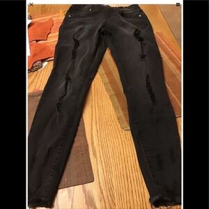 Fashion Nova Women's  5 Black Denim Nervous Around You Skinny Jeans NWT